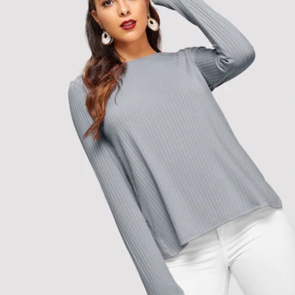 $SALE$   Split Back Ribbed Top - Picture 4 of 6